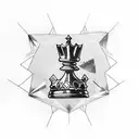 diamond shape with king chess piece tattoo design idea