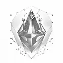 diamond shape with king chess piece tattoo design idea