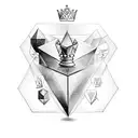 diamond shape with king chess piece tattoo design idea