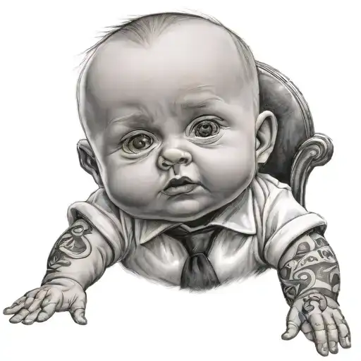 professional boss baby tattoo design idea