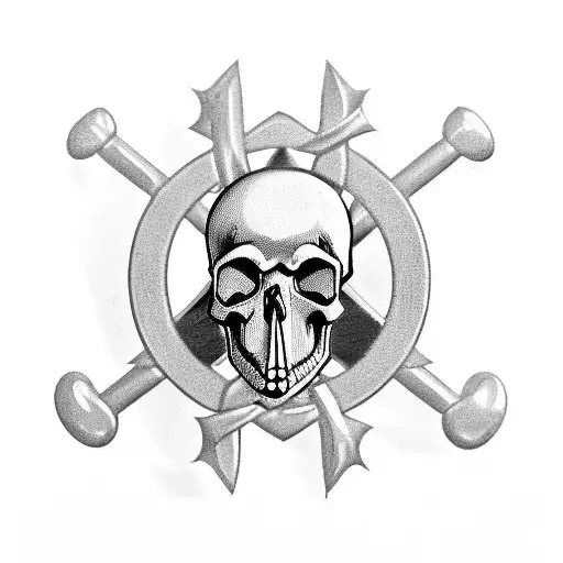 A police badge with a skull and crossbones, representing your occupation and love for skulls tattoo design idea