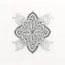 father daughter Celtic knot with repeat dhara knot design tattoo design idea