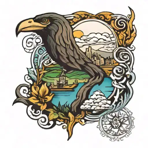 Venezuela in the background tattoo design idea
