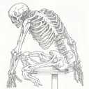 skeleton stabbed in back tattoo design idea