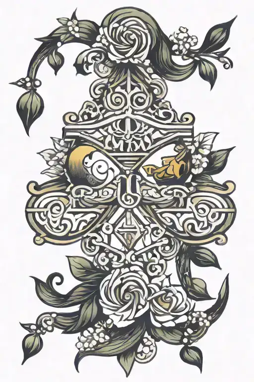 libra and pisces zodiac sign intertwined symbolizing love  tattoo design idea