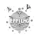 A dotwork design representing the joy of spending time with your kids, featuring playful symbols like balloons and kites tattoo design idea