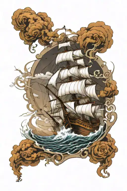 ship in a storm gustave dore dan seagrave tattoo design idea