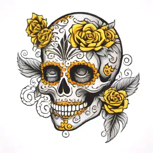 Mexican sugar skull tattoo design idea