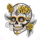 Mexican sugar skull tattoo design idea