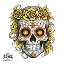 Mexican sugar skull tattoo design idea