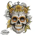 Mexican sugar skull tattoo design idea