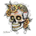 Mexican sugar skull tattoo design idea