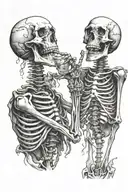 skeletons drinking shooting tattoo design idea