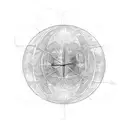 sphere in forest tattoo design idea