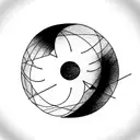 sphere in forest tattoo design idea