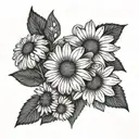 Chamomile flower tattoo design idea