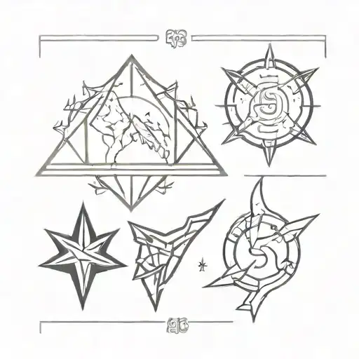 skyrim and fallout 4 elements tattoo design idea