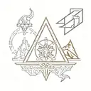 skyrim and fallout 4 elements tattoo design idea