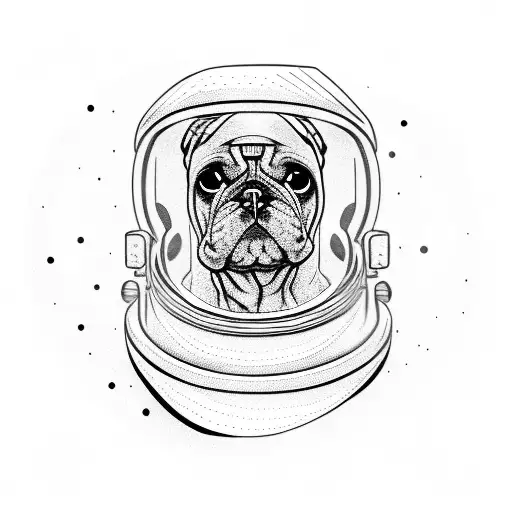 Dog in Astronaut Helmet tattoo design idea