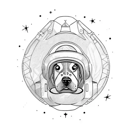 Dog in Astronaut Helmet tattoo design idea