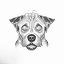 Video editing timeline with a dog silhouette tattoo design idea