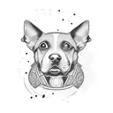 Video editing timeline with a dog silhouette tattoo design idea