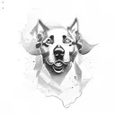 Video editing timeline with a dog silhouette tattoo design idea