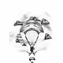 paragliding tattoo design idea
