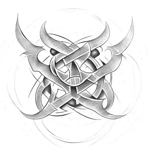 magic sigil evil symmetry  tattoo design idea