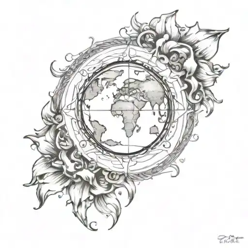 the world is yours on the collarbone with a sun in the middle  tattoo design idea