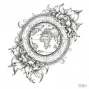 the world is yours on the collarbone with a sun in the middle  tattoo design idea
