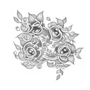 A tattoo of a video game controller intertwined with vines and flowers tattoo design idea