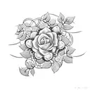 A tattoo of a video game controller intertwined with vines and flowers tattoo design idea