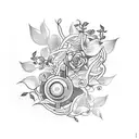 A tattoo of a video game controller intertwined with vines and flowers tattoo design idea