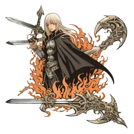 Claymore japanese anime tattoo design idea