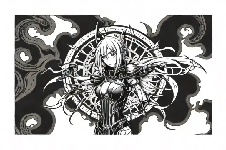 Teresa Claymore anime character tattoo design idea