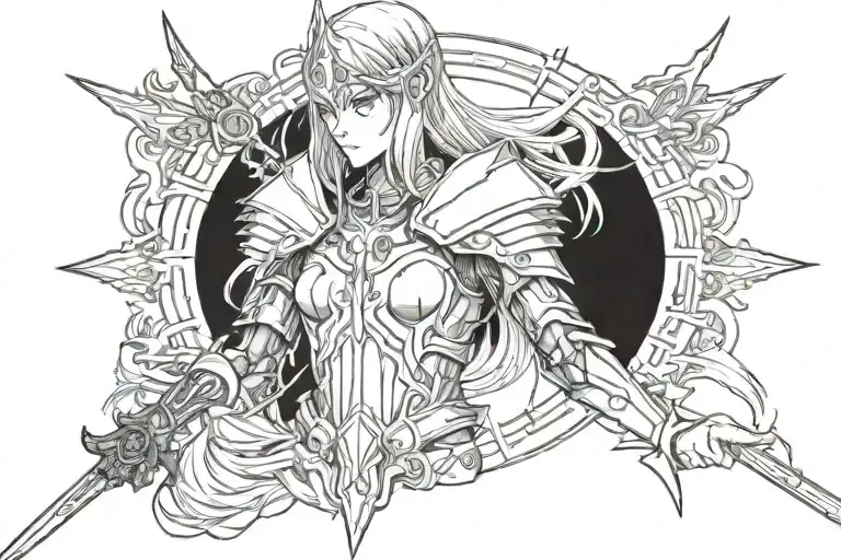 Claymore anime japan tattoo design idea