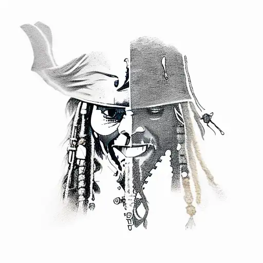 jack sparrow dunks tattoo design idea