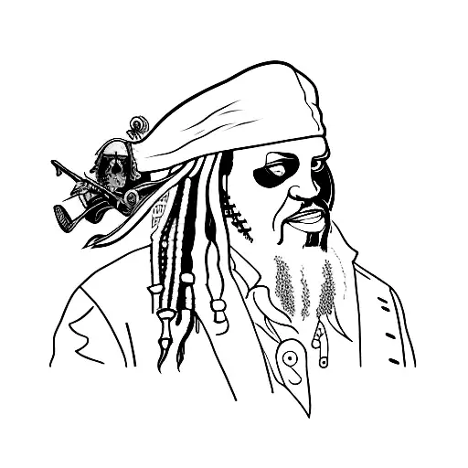 combine shaquille o'neal with jack sparrow tattoo design idea