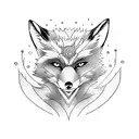 fox anime warrior  tattoo design idea