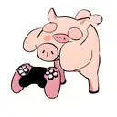 game controller transforming into a pig tattoo design idea