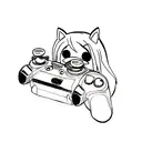 game controller transforming into a pig tattoo design idea