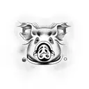 game controller transforming into a pig tattoo design idea