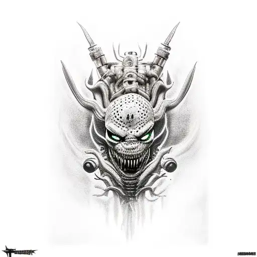 Freddy krugger, Jasmin, alíen, Predator, penywise, terrifier, venom  tattoo design idea