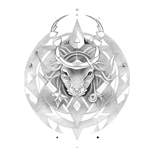 Signo zodiacal tauro tattoo design idea