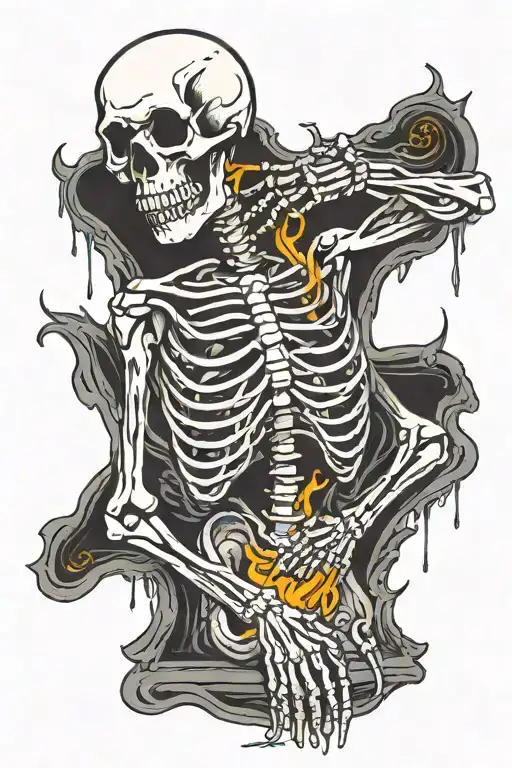 Skeleton praying, suicideboys, g59, dark, gothic, black, save me from this hell, death, rot, decomposition tattoo design idea