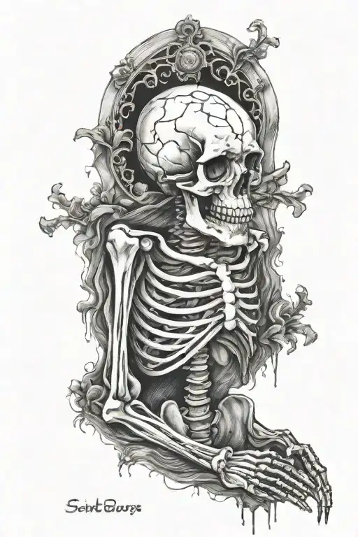 Skeleton praying suicideboys g59  dark gothic black  tattoo design idea