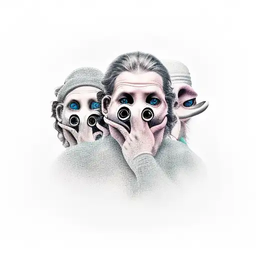 see no evil, hear no evil, speak no evil  tattoo design idea