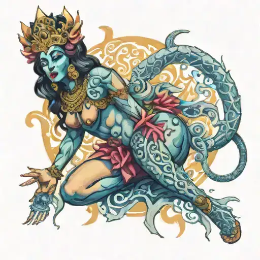 kali goddess full body tattoo design idea