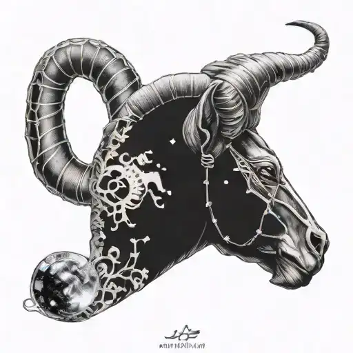 constellations zodiac Scorpio and Aries zodiac sign tattoo design idea